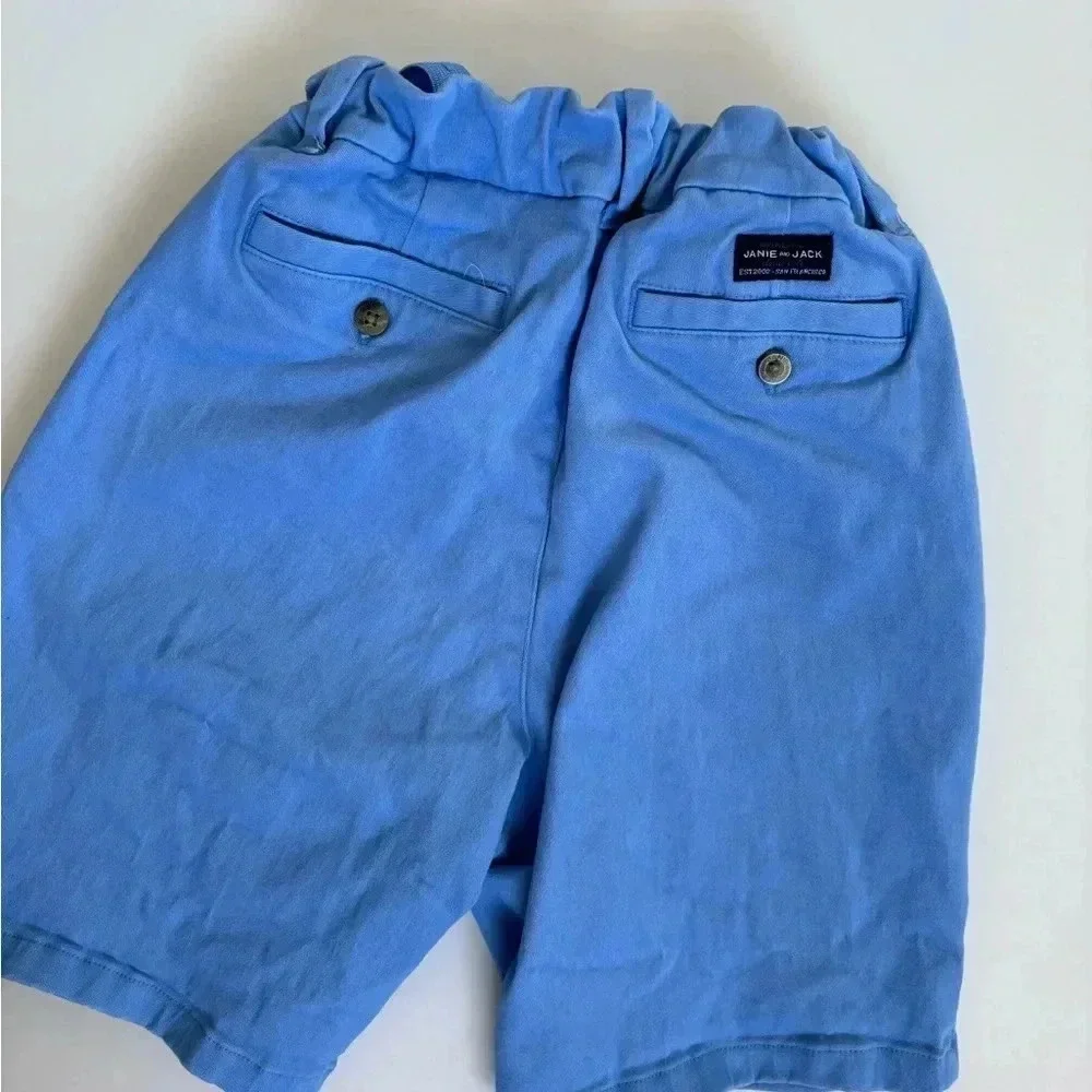 Janie & Jack Blue Twill Shorts - Picture 5 of 6